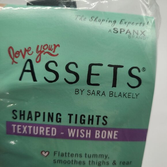 Assets by Sara Blakely Spanx Brand Shaping Tights Textured Wishbone Black SZ 1 - Picture 5 of 8